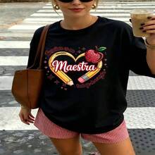 Retro Vintage, Opium Art Print, 100% Cotton Oversized Soft Breathable, Casual Crewneck Short Sleeve Top, Streetwear Y2K Aesthetic Summer Vibes - 黑色 - 查看 1