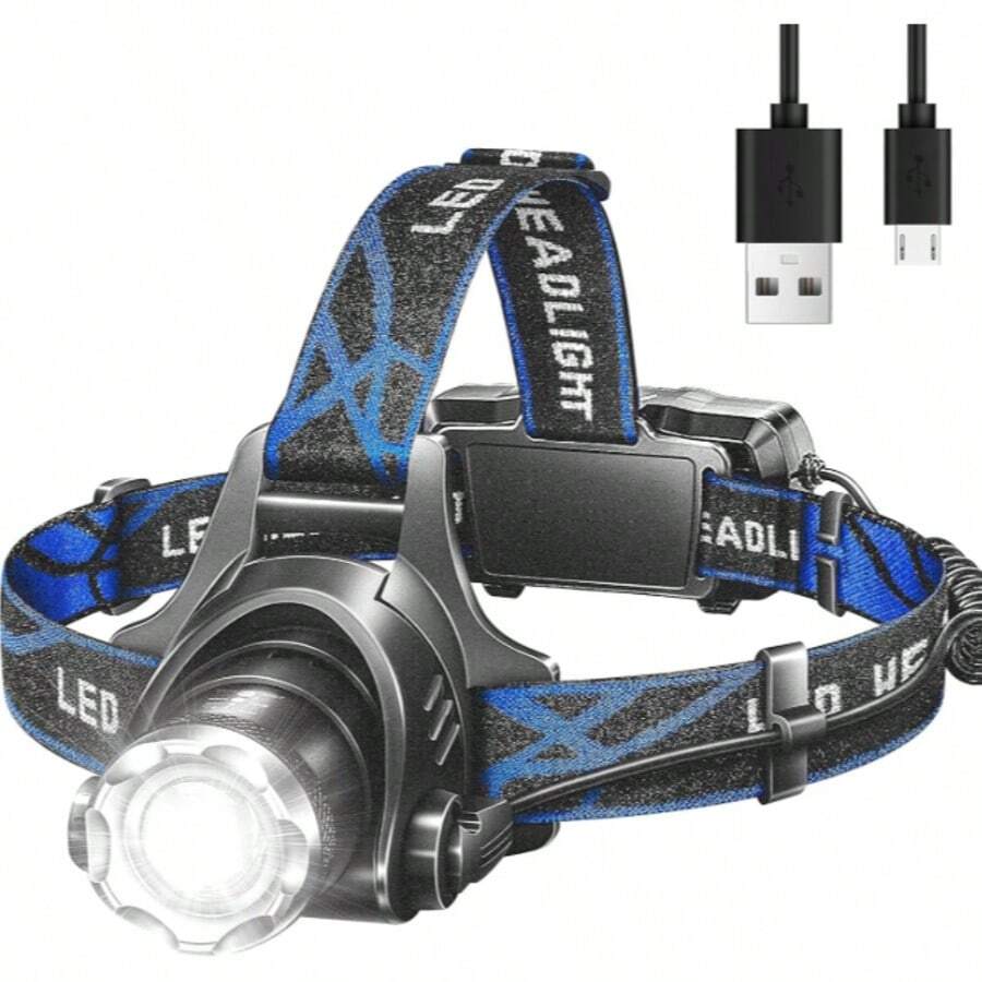 Linterna de Cabeza Recargable | LED USB Impermeable IPX6 - Estrella - Ver 1