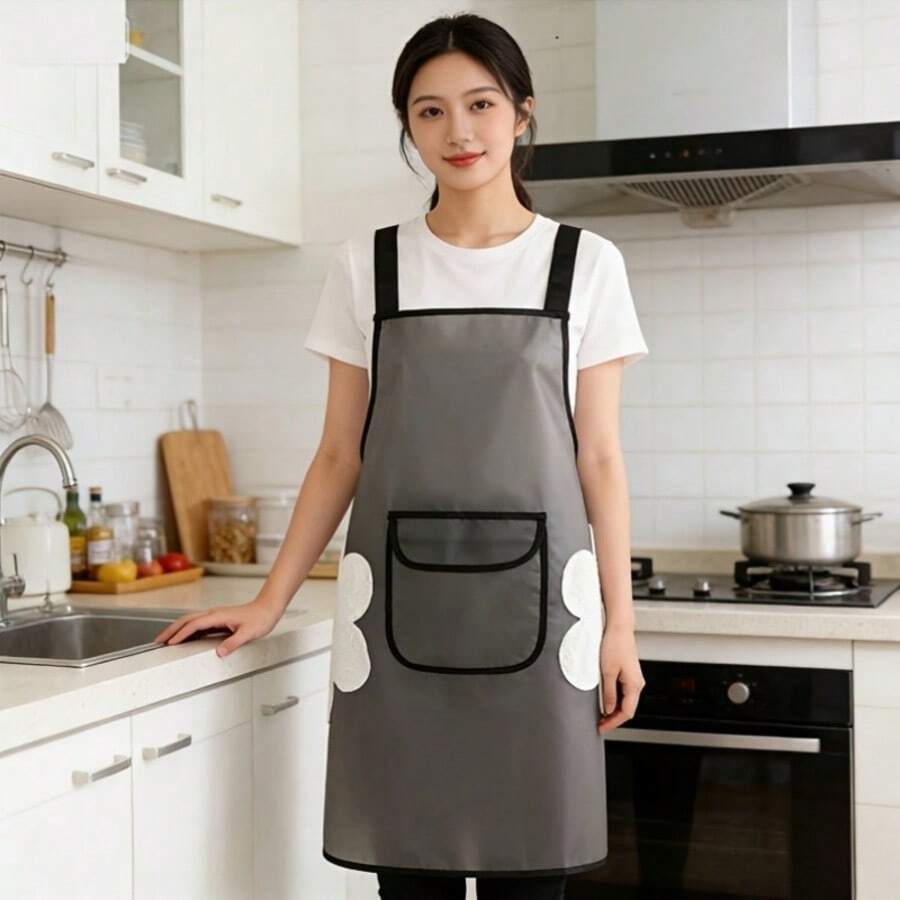 1件高品質TPU圍裙,附口袋,可調節耐油領口,可擦拭手部,休閒款適合日常使用,適用於家務、清潔等,適合廚師、園丁、烘焙師及其他工作服 - 均碼 - 查看 1