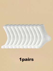 40/20/10/5/1 Pair Unisex Comfortable Sports Socks, Men's Long Socks Suitable For Sports Training, Women's Long Socks Suitable For Daily Casual Business, Antibacterial Soft, Black And White Color, Odor-Resistant Moisture-Wicking Breathable, Lightweight Comfortable, Suitable For Autumn/Winter Season, - Multicolor - View 6