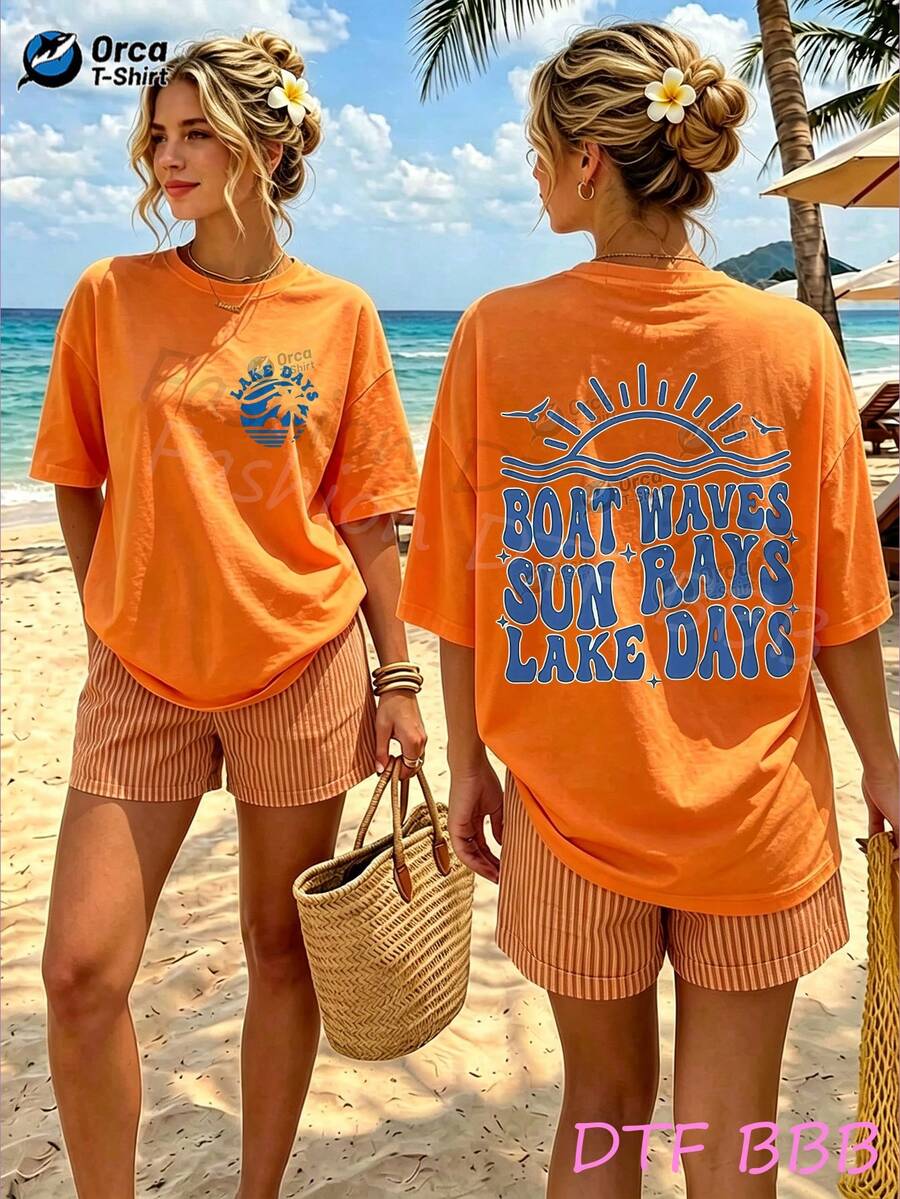 Women T-Shirts - 橘色 - 查看 1
