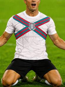 Portugal New Autumn Men's Soccer Jersey T-Shirt, Suitable For Match, Training And Casual Wear - White - View 10