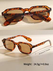 1pc New Women's Square Small Frame Retro Minimalist Elegant Fashion Glasses, Suitable For Street, Vacation, Versatile Accessory - Multicolor - View 5