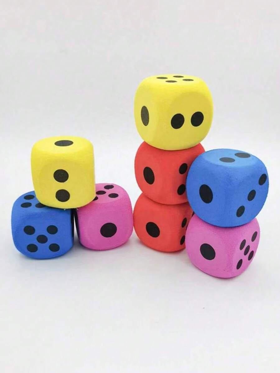 1pc Large Soft Plush Foam Dice, Multi-Color Throwable, Multi-Functional Tabletop Game Accessory, Suitable For Adult Party Games, Valentine's Day, Wedding, Birthday Party Decoration, Ideal Gift Choice - Multicolor - View 1