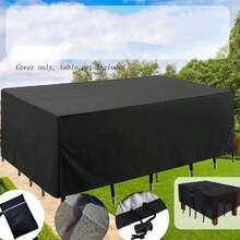 1pc Square Table Cover, Hot-Selling Outdoor Square 210D Oxford Fabric Table & Chair Cover, Waterproof, Sun-Proof, Dust-Proof, Adjustable Rope For Patio Garden - Multicolor - View 8