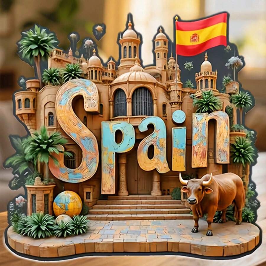 Spanish Bull Magnet Spirit Dances Under The Iberian Sun Keepsake For All Metal Surfaces Throughout The Home - A - View 1