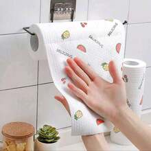 Washable Kitchen Paper Towels, Disposable Cleaning Wipes, Highly Absorbent, Non-Greasy, Rolled, Random Pattern, Suitable For Kitchen, Car, Living Room, Bathroom, Bedroom And Other Places, Essential For Kitchen Cleaning, Also Decorative Kitchen Product. - Multicolor - View 3