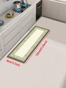 1pc Of Green Floral Tile Rubber Soft Floor Mat For The Kitchen, A Water-Absorbing Mat That Is Easy To Clean And Suitable For Use In Kitchens, Bathrooms, And Other Areas. It Is Suitable For Use Throughout The Year And For Various Holidays. - Multicolor - View 13