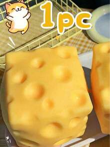 1pc Extra Large Square Cheese Squeeze Toy, Soft Slow Rebound Stress Relief Squishy, Needdoh - Multicolor - View 10