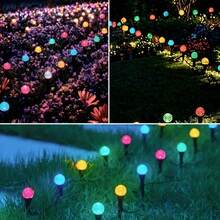 20入 LED 氣泡球太陽能路徑燈,8種照明模式附自動感應,IPX4 防水,暖白色/彩色戶外花園燈,適用草坪、露台、婚禮、聖誕派對、露營,四季通用 - 彩色光 - 查看 7