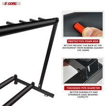 5 Core Multi Guitar Rack Stand Floor 7 Slot Adjustable Guitars Holder - Black - View 5