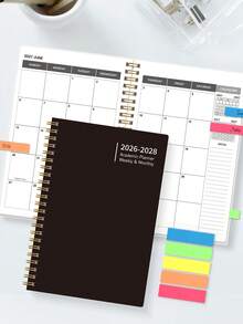 Trees 2026-2028 Planner Weekly And Monthly Notebook Spiral Day Plan Academic Appointment Book Agenda Journal To Increase Productivity, 8*6 Inches Back To School Supplies Desk Accessories Office Supplies - Black - View 11