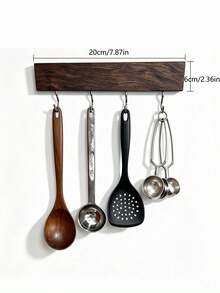 Wall-Mounted Kitchen Utensil Rack/Wooden Wall-Mounted Spoon Holder, Rustic Kitchen Decor, Wall-Mounted Kitchen Storage - View 6