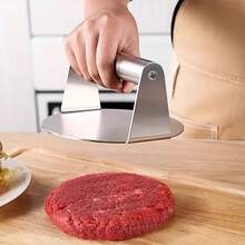 1pc Heavy Duty Stainless Steel Burger Patty Mold - 5.5 Inch Round Patty Maker, Suitable For Grilling And Pan Frying - Creates Perfect Round And Even Patties, Durable And Easy To Clean Design, Sturdy Construction - Multicolor - View 8