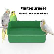 2Pcs Bird Bath Basin Parrot Food Bowl Pet Feeding Bowl Water Trough Bowl Bird Supplies Random Color - Style A - View 11