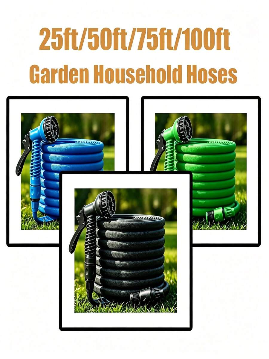 Multifunctional High-Pressure Garden Hose, 7 Spray Modes, Heavy-Duty PVC Hose, Suitable For Watering Plants, Car Washing, Lawn Irrigation, Pet Cleaning And Other Outdoor Tasks, All-Season Use