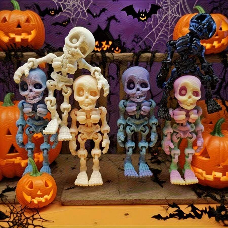 Random Color 1/3/5/10pcs Skull Decor - Colorful Skull Ornaments - Suitable For Halloween Gifts, Home Decor, Car Decor, Collectibles, Home Arrangement, Christmas Gifts, Gift Fillers, Carnival Gifts - Multicolor - View 1