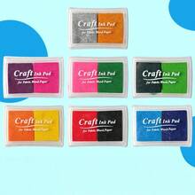 Almohadilla de tinta permanente para tela, almohadilla de tinta para huellas dactilares hecha a mano, almohadilla de tinta lavable DIY, adecuada para manualidades de papel y madera - multicolor - Ver 7
