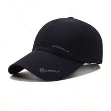 1pc Black Letter Embroidered Baseball Cap, Unisex Baseball Cap, Outdoor Casual Sun Hat - Multicolor - View 6