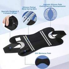 8th Generation Innovative Enhanced Breathable Adjustable Knee Support Strap With Side Stability Design, Suitable For Weightlifting, Basketball, Running, Hiking And Fitness - Black - View 4