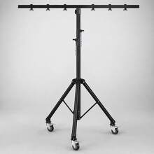 5 Core DJ Light Stand Tripod W Wheels 79" Crossbar 6 Light Points Adjustable 169.5" Stage Lighting Stand - Black - View 1