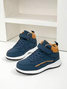 Teen Fashion Low-Top Athletic Shoes, Adjustable Hook-And-Loop Easy On/Off, Suitable For Boys/Girls Daily Wear, Versatile Running Shoes For Campus Students, Blue Style - Blue - View 5