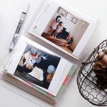 Álbum de fotos familiar A6 de gran capacidad, libro de almacenamiento de fotos con diseño de bolsillo para tarjetas adhesivas, a granel - Multicolor - Ver 3