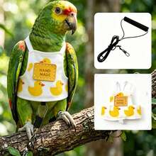 1 Set Pakaian Burung Beo, Tali Pengikat, Perlengkapan Burung Parkit, Tali untuk Berjalan dan Terbang, Harness untuk Cockatiel, Motif Peony Macan, Tali Terbang, Pakaian Terbang, Kain Burung Motif Bebek Denim, Perlengkapan Burung/Burung/Aksesoris Burung/Bebek - 2pcs - View 4