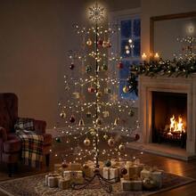 6ft Black PVC Iron Tree With Snowflake Top (Accessories Not Included) - Everyday Decor Tree - Default Title - View 8