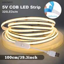 Dimmable COB LED Strip Light - 8mm Ultra-Thin Flexible Rubber Strip, 501 Button Switch, Warm White/Neutral White, 5 USB Ports, Suitable For TV Backlight, Bedroom, Kitchen Cabinet, Wardrobe High Brightness LED Lighting, Modern Lighting, High Quality LED Light - Multicolor - View 22