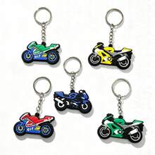 5Pcs/10pcs Motorcycle Keychains, PVC Sport Bike Key Rings, Cool Car Backpack Pendant, Biker Gift Accessories For Men Teen Boys - A - View 9