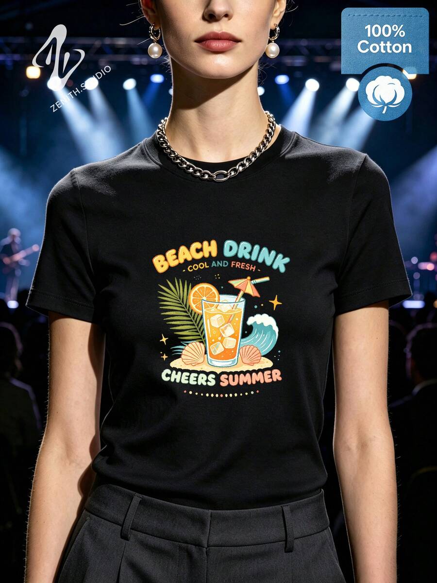 Women T-Shirts - 黑色 - 查看 1