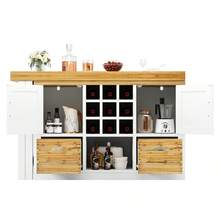 Extendable Kitchen Table, Multifunctional Dining Table With Sideboard, 360° Rotating Tabletop, Extendable Kitchen Table With Large Storage Space, Wall-Mounted Living Room Cabinet, White - View 7