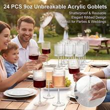 1/6/12pcs Reusable Acrylic Striped Stemware, Dishwasher , Suitable For Parties And Holidays (Halloween, Christmas, Easter, Thanksgiving) - View 6