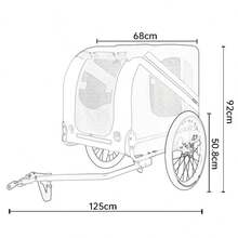 Dog Bike Trailer (Up To 40 Kg) Grey-Black With Swivel Hitch, Cargo Bike Trailer With Mesh And Rain Cover - 黑色+灰色+鋼 - 查看 6