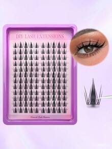 120 Pcs,Different Styles,C/D Curvature,Fluffy And Soft,0.07mm Faux Mink Single Strand,10-18mm Mixed Length Pre-Made Cluster False Eyelashes,Russian Dense D-Shape Cluster Faux Eyelashes Set,Faux Eyelashes Single Strand Dense And Soft,Natural Dense Segmented Faux Eyelashes,Smoky Soft Makeup Effect,Suitable For Daily,Party,Stage And Travel Looks,Thanksgiving And Halloween Essential Eye Makeup,Exquisite Gift,Suitable For Beginners - D - View 9