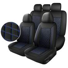 9件套單線鑽石壓紋汽車座椅套－通用5座，豪華壓紋風格座椅保護套，易安裝防滑汽車配件，適用於轎車、卡車、SUV - A - 查看 4