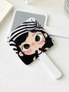 1pc Cute Yuy Korean Style Cartoon Handheld Makeup Mirror, Travel Portable Handheld Mirror Makeup Mirror, Birthday Gift For Family And Female Friends - Multicolor - View 17