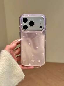 Casing Ponsel Gaya Korea Motif Gelombang Meteor Polka Dot dari Ins Foundation, Kompatibel dengan iPhone 17 Pro Max, Apple 16 Pro, dan 15 Model Terbaru - Berwarna merah muda - View 3