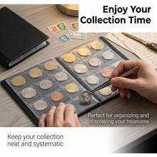 120-Pocket Coin Album, Coin Collection Album, Commemorative Coin Positioning Album, Ancient Coin Stamp Collection Storage Album, Hard Cover Album For Collecting Coins - Multicolor - View 4
