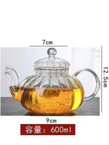 Striped Flower Tea Pot Thickened Glass Heat-Resistant Explosion-Proof Pumpkin Pot High Borosilicate Heat-Resistant Flower Tea Pot Brewing Tea Pot - Multicolor - View 16