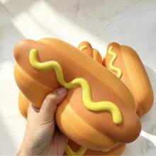 1pc Oversized TPR Realistic Bread Squishy Stress Relief Toy, Super Large Squeeze Toy - Multicolor - View 3