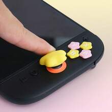Cute Star Silicone Button Stickers & Thumb Grip Caps Set, Soft Anti-Slip ABXY D-Pad Protective Cover Compatible With Nintendo Switch 2, Pink Yellow Gaming Controller Decor Accessories - View 6