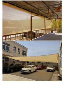 1 Set Balcony Sunshade Privacy Net, Garden Yard Plant Flower Shade Net Cover, Suitable For Balcony, Patio And Pool Fence; Apartment Balcony Shielding Net, Also Suitable For Yard, Porch And Chain Link Fence, Halloween - Yellow - View 3