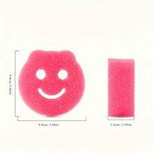 1/3/6pcs Cute Smiling Face Dishwashing Sponges, High Absorbency Reusable Kitchen Cleaning Sponges, Suitable For Cleaning Dishes, Pots And Sinks, Also Suitable For Bathroom And Daily Home Cleaning, Essential Kitchen Accessory - Multicolor - View 7