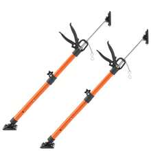 Cabinet Jack Support Pole, 2-Pack, 21.3-60 Inch Steel Telescopic Quick Support Rod, Adjustable 3rd Hand System Up To 154 Lbs Capacity Installing Cabinets, Lifting Drywall, Cargo Bars - Black+Orange + Carbon Steel - View 1