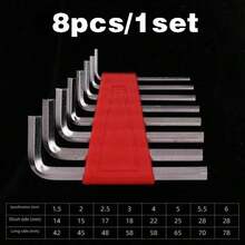11pcs/8pcs Metric Hex Key Wrench Set, L-Shaped Short Arm Wrenches, Automotive Repair Tool Kit, Home Hand Tools, Essential For Home And Outdoor Use, Portable Compact Storage, Creative Tool Gift For Men, Birthday Gift, Grandfather Gift - Multicolor - View 9