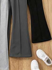 3 Sets Girls Autumn Casual Minimalist Elastic Waist Flare Leggings Sports Pants - Multicolor - View 5