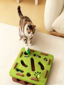 Set Kotak Mainan Kucing - Mainan Interaktif untuk Menggaruk, Mengasah Cakar, dan Bermain dengan Lonceng untuk Kucing, Pusat Aktivitas Kucing dari Kain Felt yang Tahan Lama, Cocok untuk Anak Kucing dan Kucing Dewasa, dan untuk Bermain, Tanpa Baterai - MultiWarna - View 5