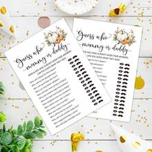 10/30 Kartu Ucapan Selamat Datang untuk Acara Baby Shower Bertema Beruang Teddy Prancis, Permainan Tim Pengungkapan Jenis Kelamin Bayi yang Kreatif, Memprediksi Jenis Kelamin Bayi Perempuan, Kartu Seru yang Cocok untuk Acara Baby Shower. - MultiWarna - View 5